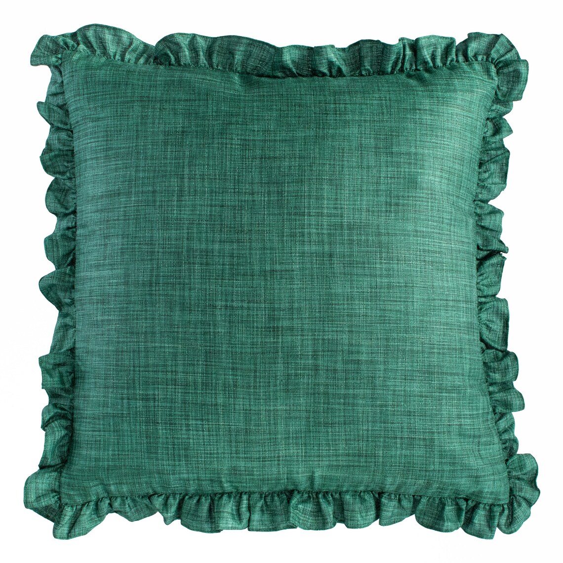 Emerald Green Solid Throw Pillow Cover With Frills 18x18 Inch Etsy