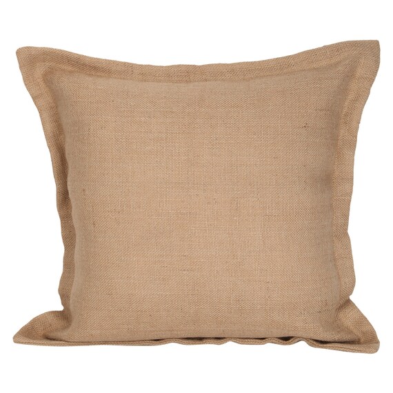 Solid Jute Burlap Pillow Cover Plain Beige Burlap Pillow Solid