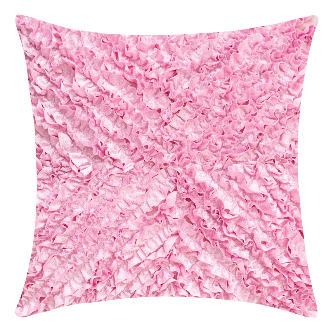 Baby Pink Textured Euro Sham Pillow Cover With Ruffles 26x26 Etsy