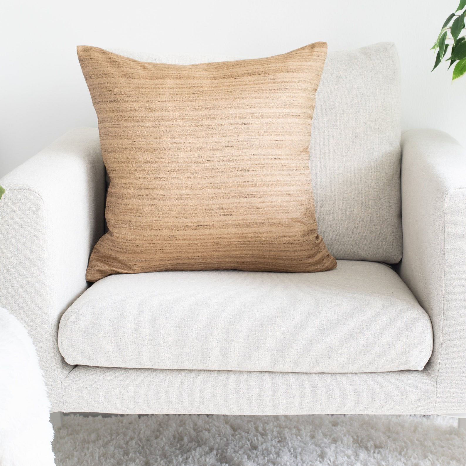 Light Brown Throw Pillow Cover Minimalist Contemporary Etsy