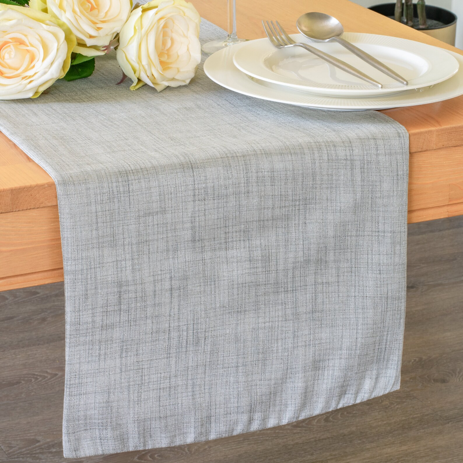 Grey Side Table Runners 36 Inch Long Dresser Scarf for Small Etsy