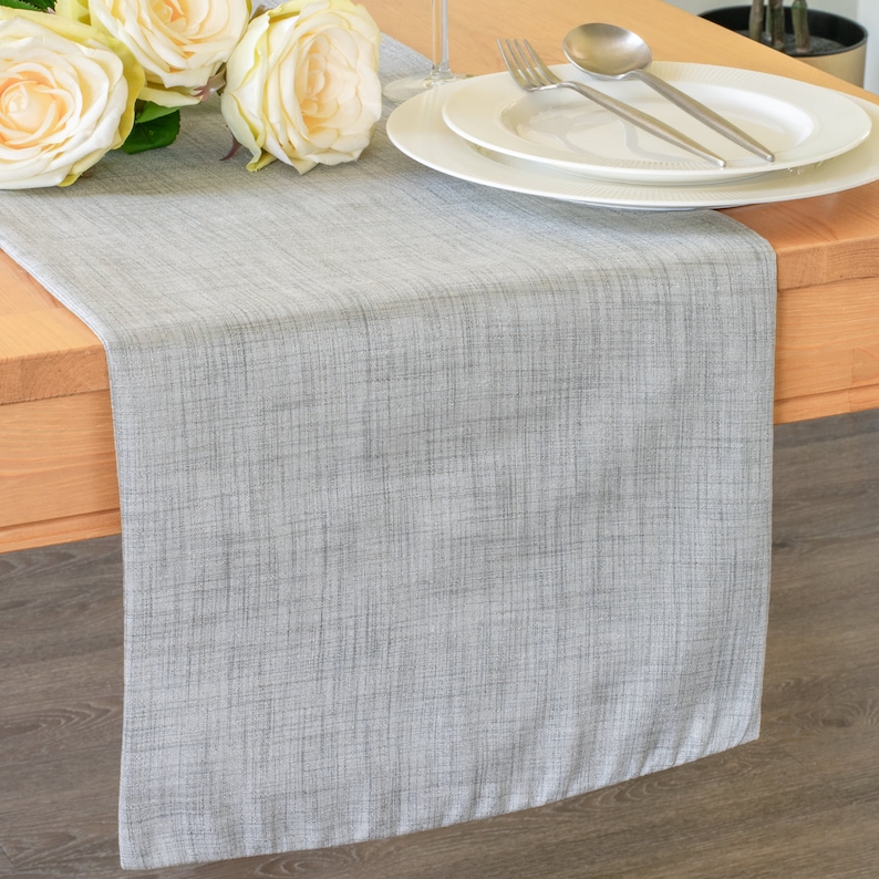 Grey Extra Long Table Runner 144 inches For Dining Kitchen Etsy