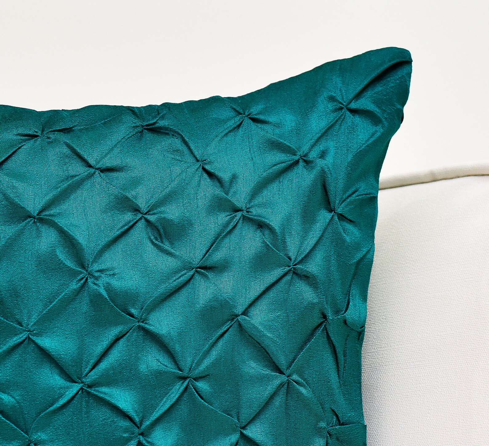 Dark Teal Throw Pillow Cover Pinch Pleat Textured Pillow Etsy