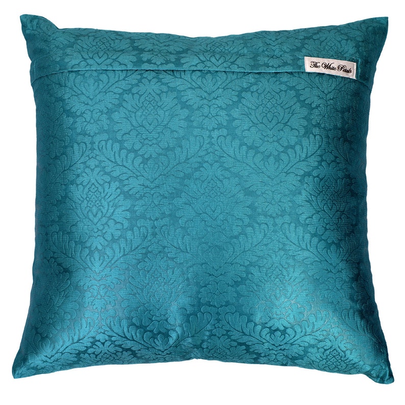 Teal Pillows Pillow Cover Damask Sofa Pillows Designer Etsy