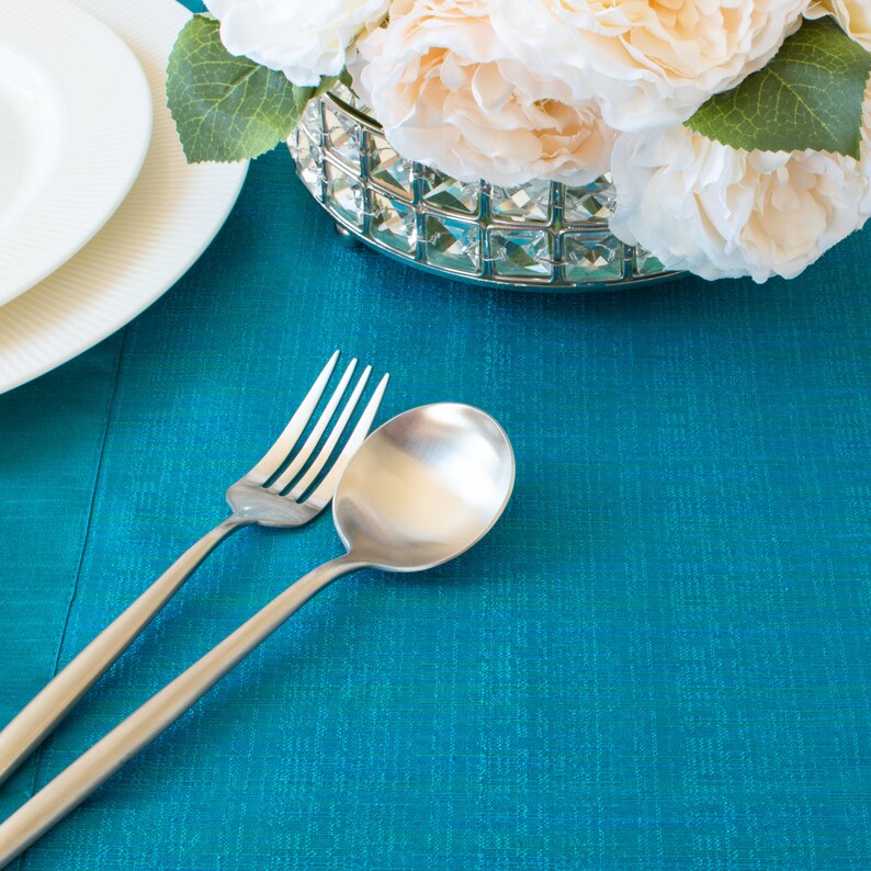 Turquoise Side Table Runners 36 Inch Long V Ends for Etsy