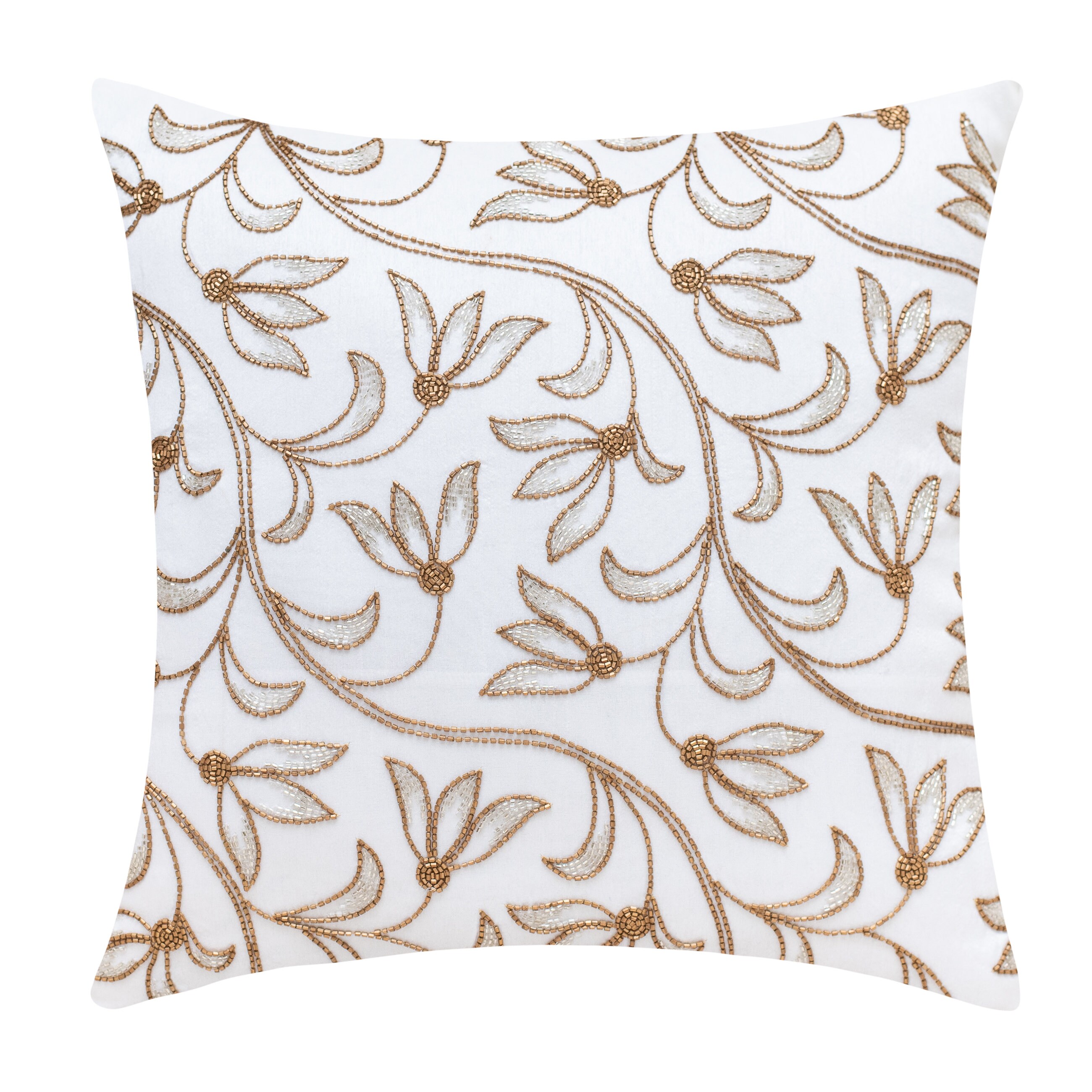 White Gold Throw Pillow Cover Luxurious Elegant Decorative Etsy