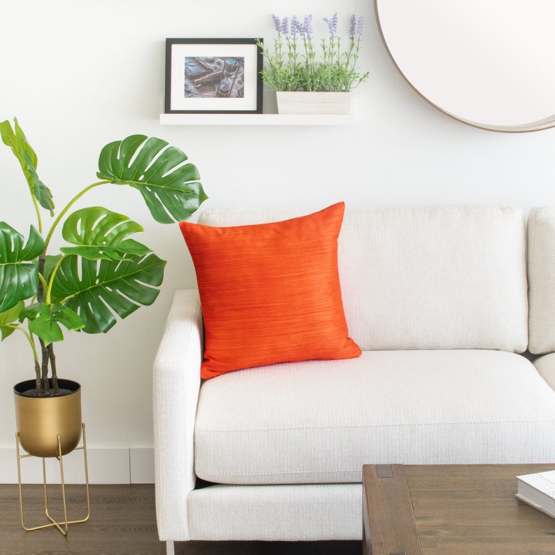 Bright Orange Euro Sham Pillow Cover 26x26 inch Luxurious Etsy