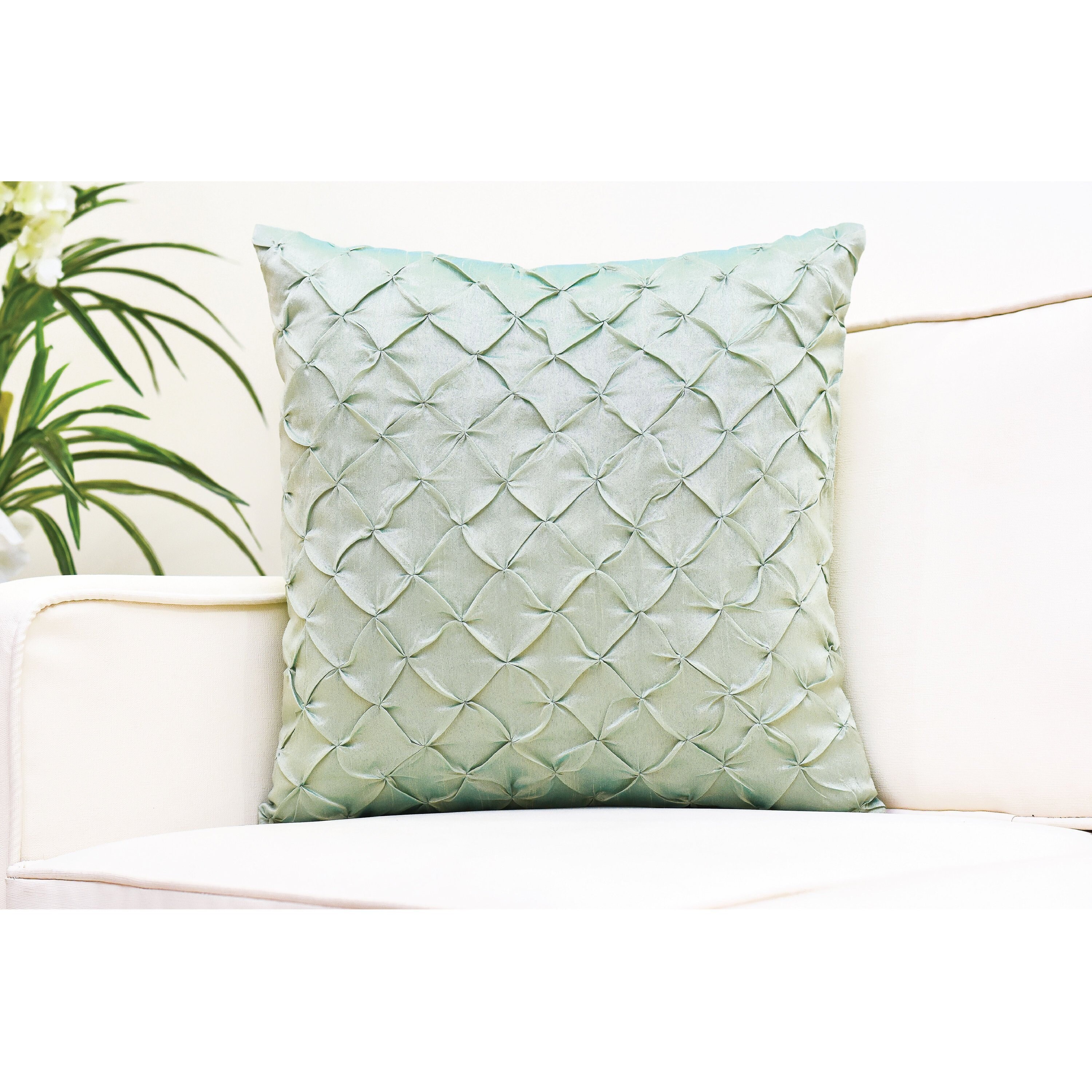 Sage Green Throw Pillow Cover Pinch Pleat Textured Pillow Etsy