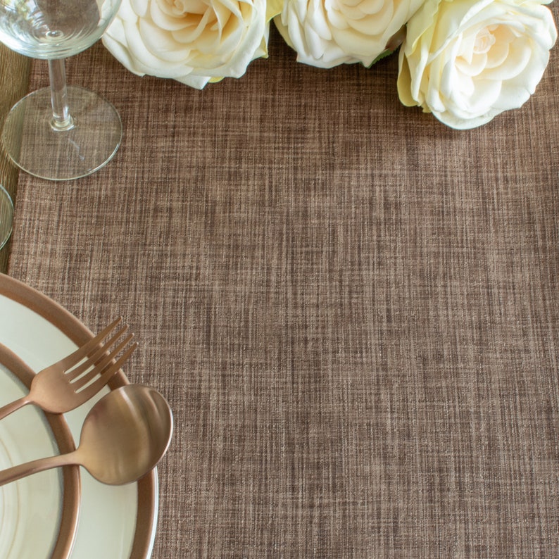 Brown Dinner Table Runner With Ruffles 108 inches long For Etsy