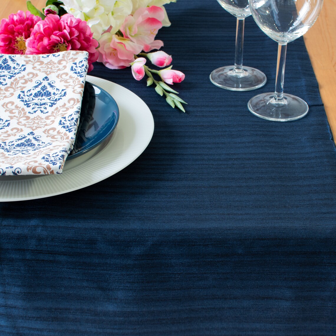 Navy Blue Dining Table Runners 13x72 inch Perfect for Home Etsy