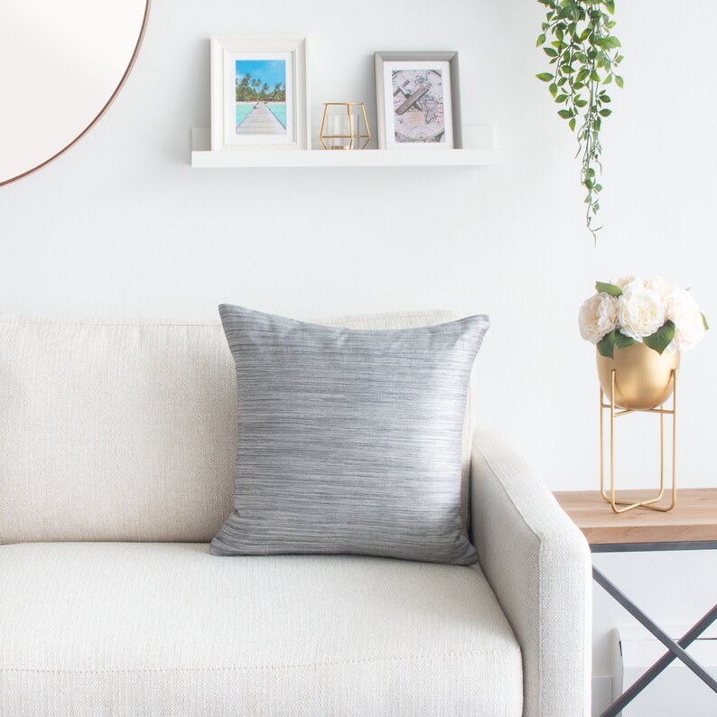 Silver Throw Pillow Cover 18x18 inch Luxurious Elegant & Etsy