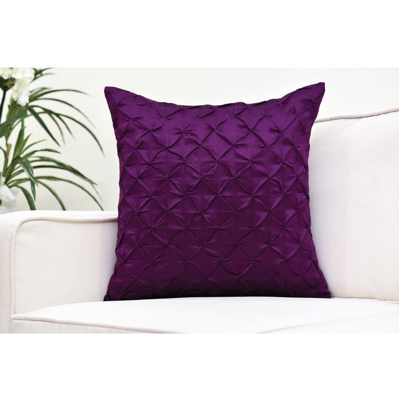 Light Purple Throw Pillow Cover Pinch Pleat Textured Pillow Etsy