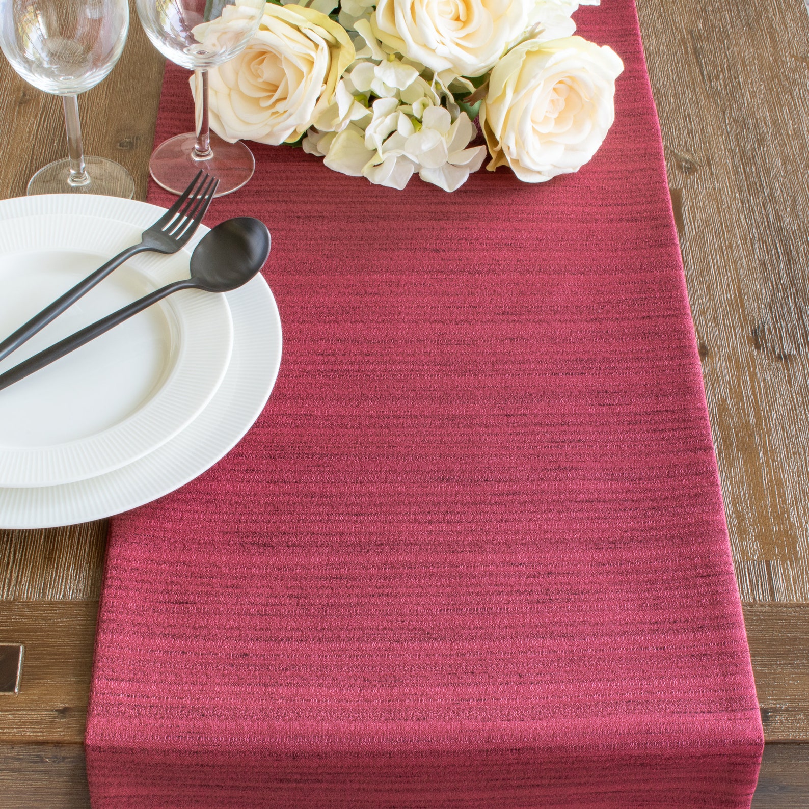 Burgundy Long Table Runner 108 inches long For Dining Etsy