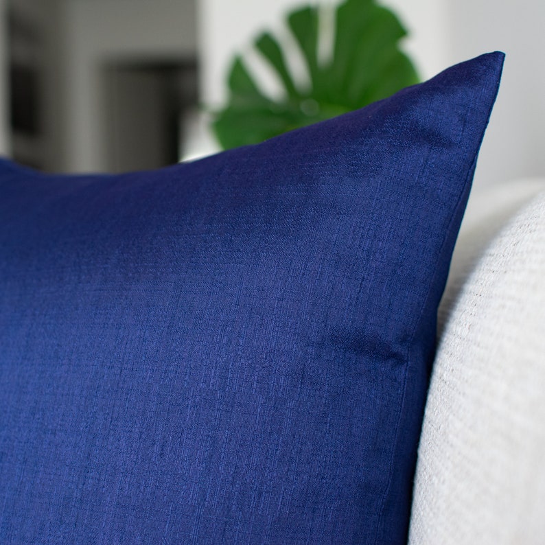 Dark Blue Decorative Pillow Cover 22x22 Inch for Sofa Couch Etsy