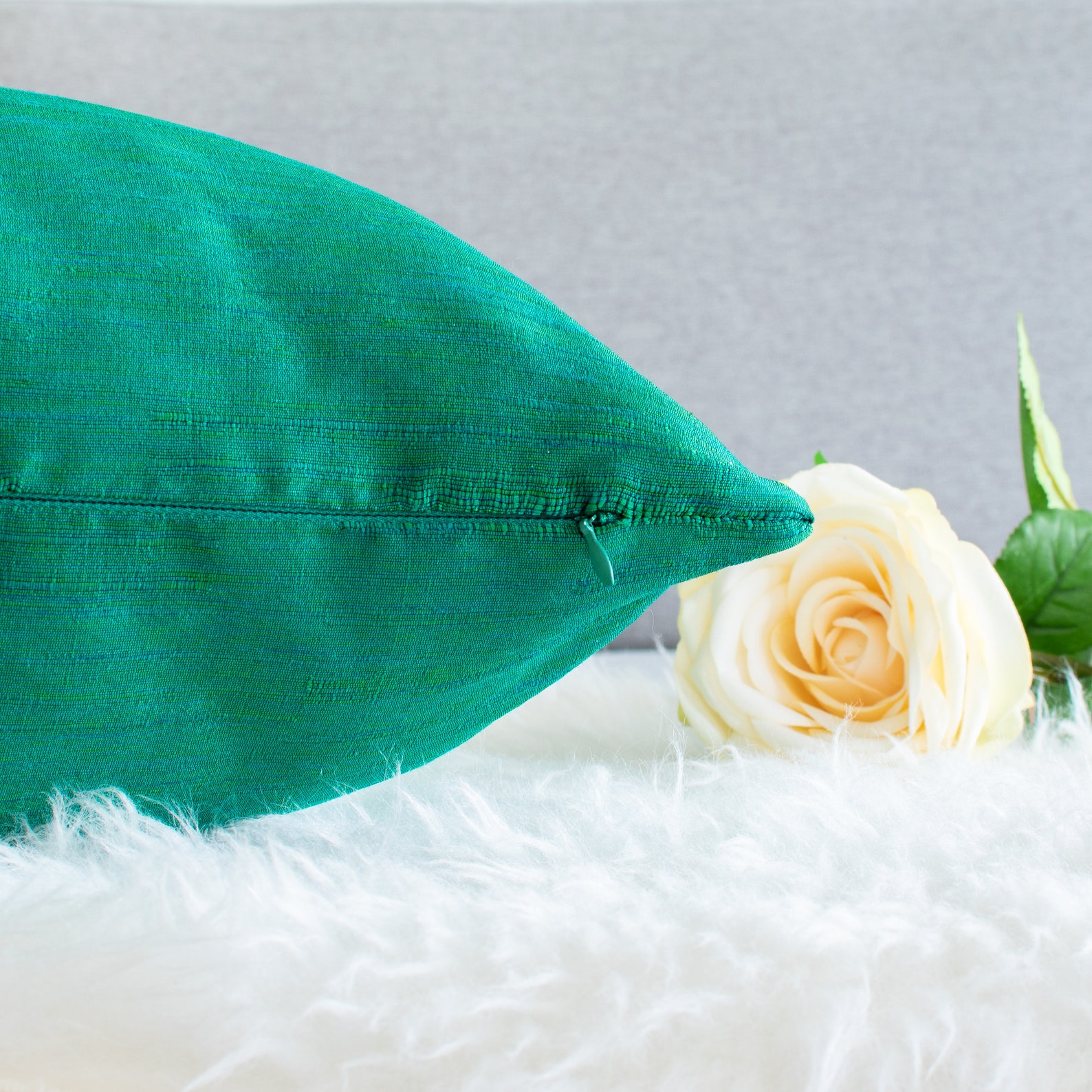 Emerald Green Euro Shams 26x26 Inch Faux Silk Wth Slub Etsy