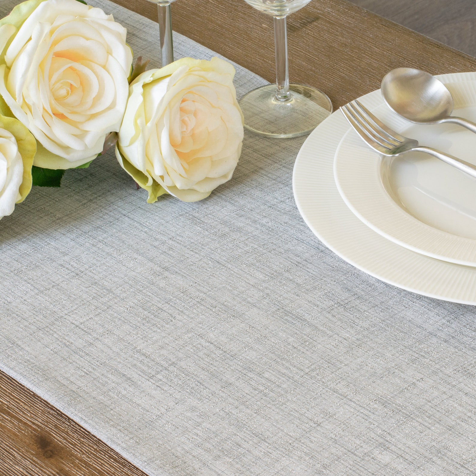 Grey Side Table Runners 36 Inch Long Dresser Scarf for Small Etsy