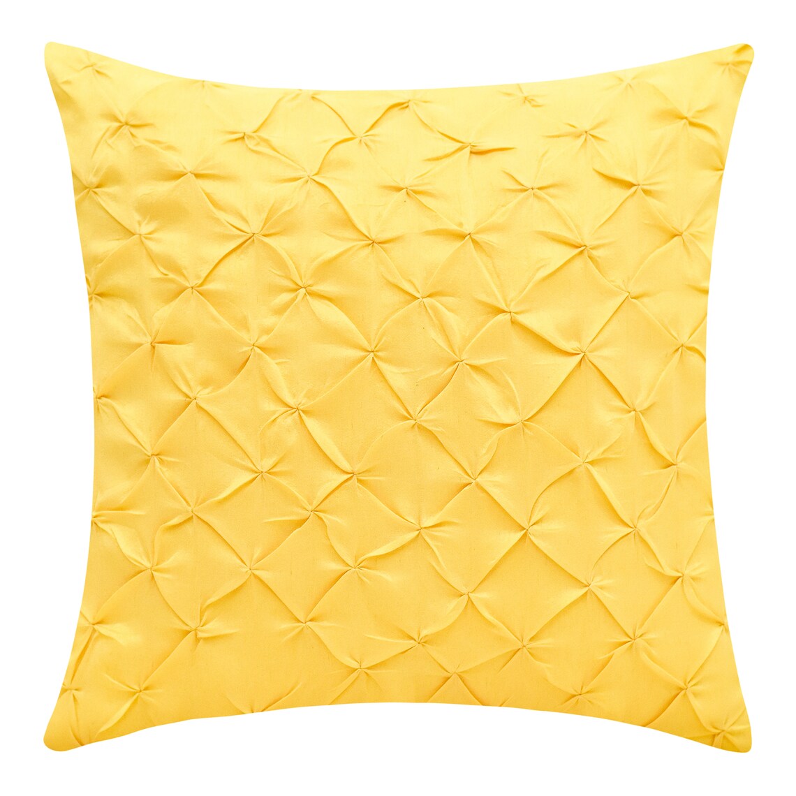 Canary Yellow Throw Pillow Cover Pinch Pleat Textured Pillow Etsy