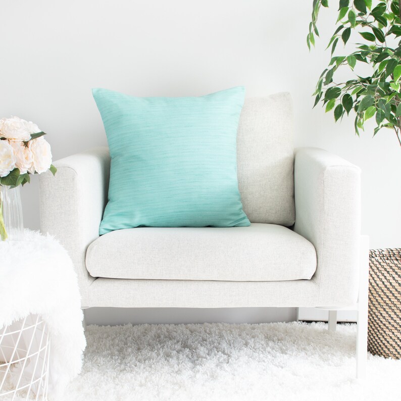 Sea Foam Green Throw Pillow Cover Minimalist Contemporary Etsy