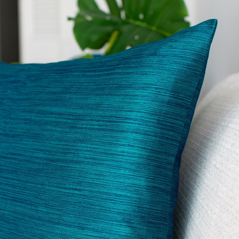 Teal Blue Decorative Pillow Cover 22x22 Inch for Sofa Couch Etsy