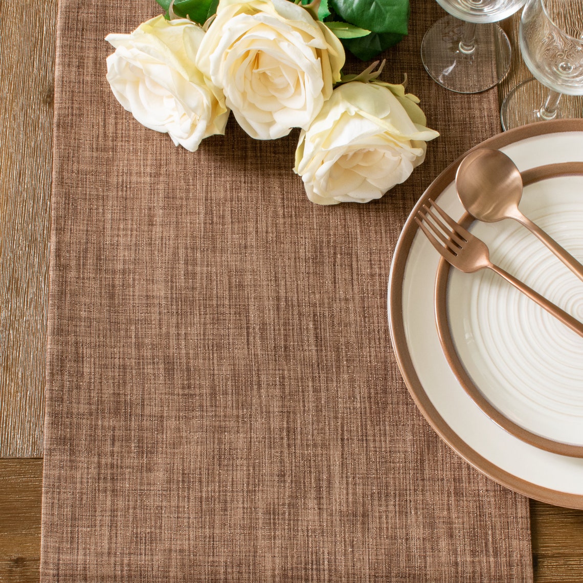 Brown Side Table Runners 36 Inch Long Dresser Scarf for Etsy