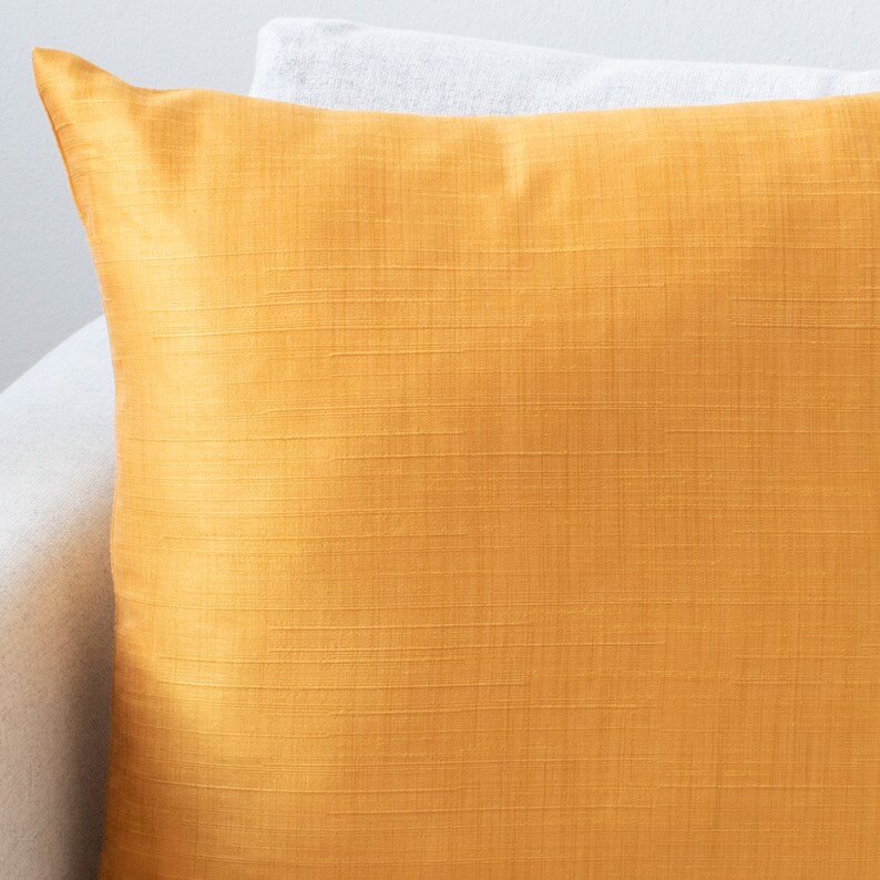Mango Yellow Accent Pillow Covers 22x22 inch Faux Silk wth Etsy