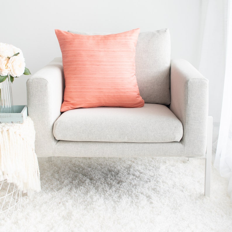 Peach Throw Pillow Cover Minimalist Contemporary Pillows Etsy UK