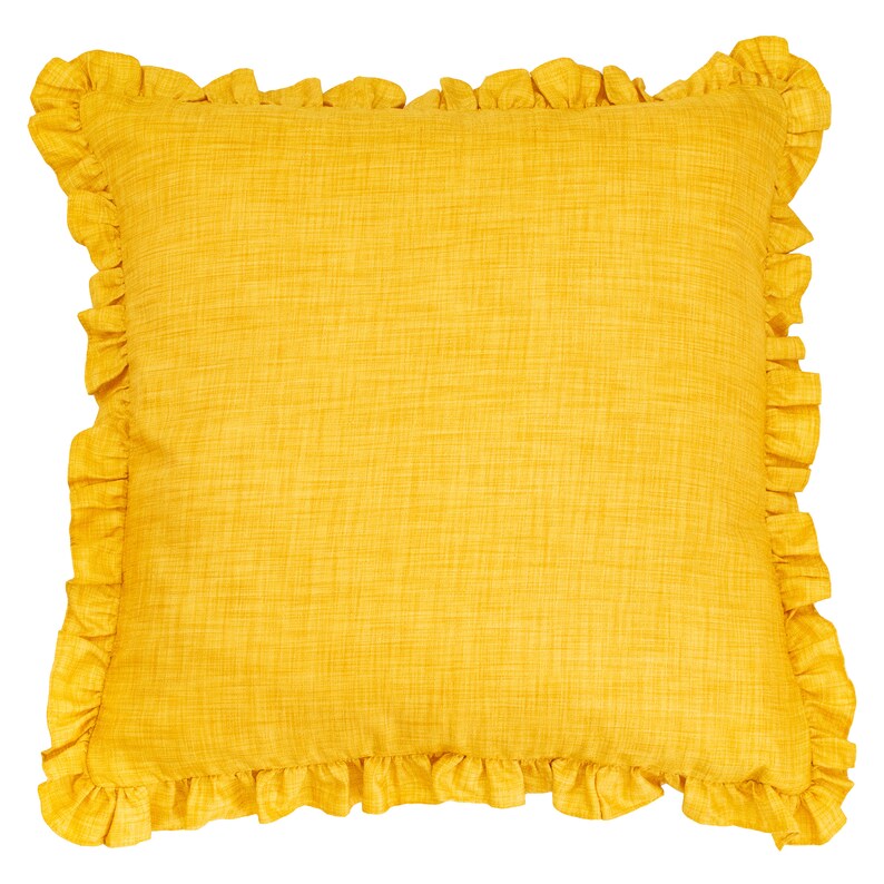 Yellow Solid Euro Sham Pillow Cover with Frills 26x26 inch Etsy