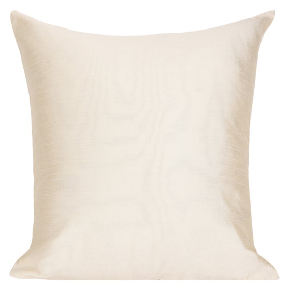 Set Of 2 Solid Cream Pillows Sham Covers Plain Cream Pillow Etsy