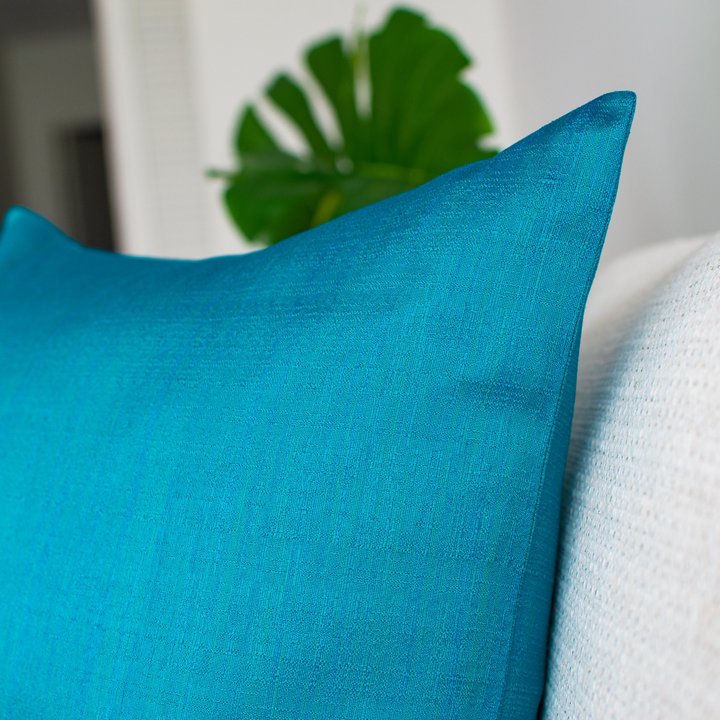 Turquoise Throw Pillow Cover 18x18 inch Luxurious Elegant Etsy