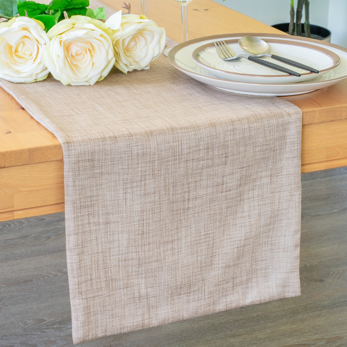 Oatmeal Side Table Runners 36 Inch Long Dresser Scarf for Etsy