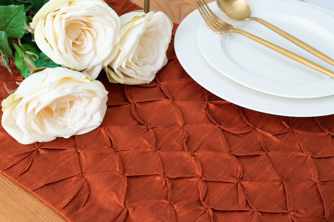 Rust Dining Table Runners 90 inch Long Fabric Table Runner Etsy