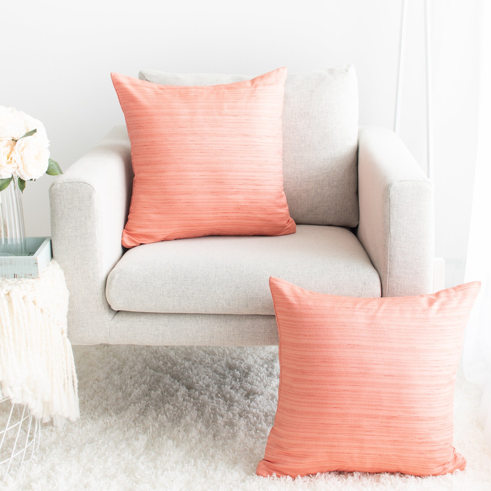 Peach Throw Pillow Cover Minimalist Contemporary Pillows Etsy UK