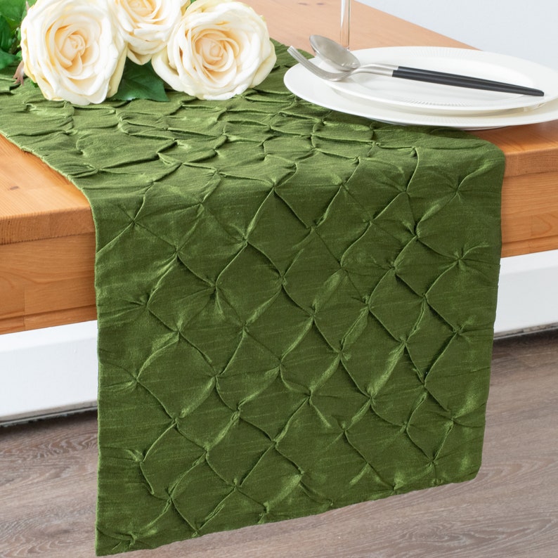 Moss Green Extra Long Fabric Table Runner 144 inch Long Etsy