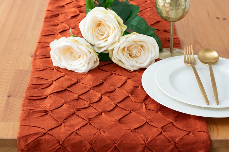 Rust Dining Table Runners 90 inch Long Fabric Table Runner Etsy