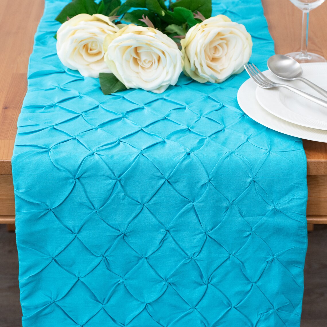 Light Turquoise Side Coffee Table Runner 48 inch Long Fabric Etsy