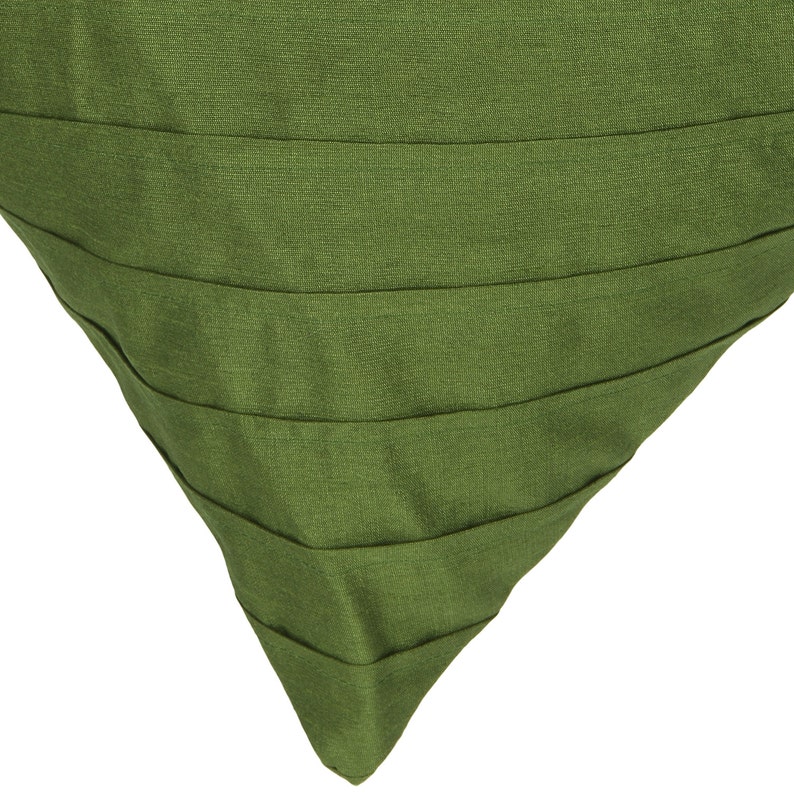 Moss Green Throw Pillow Cover Pleated and Textured | Etsy