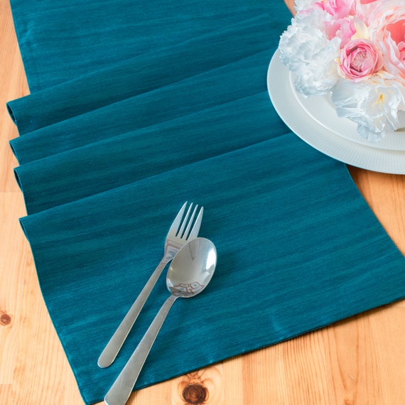 Teal Short Table Runners 13x48 Inch Perfect for Home Etsy