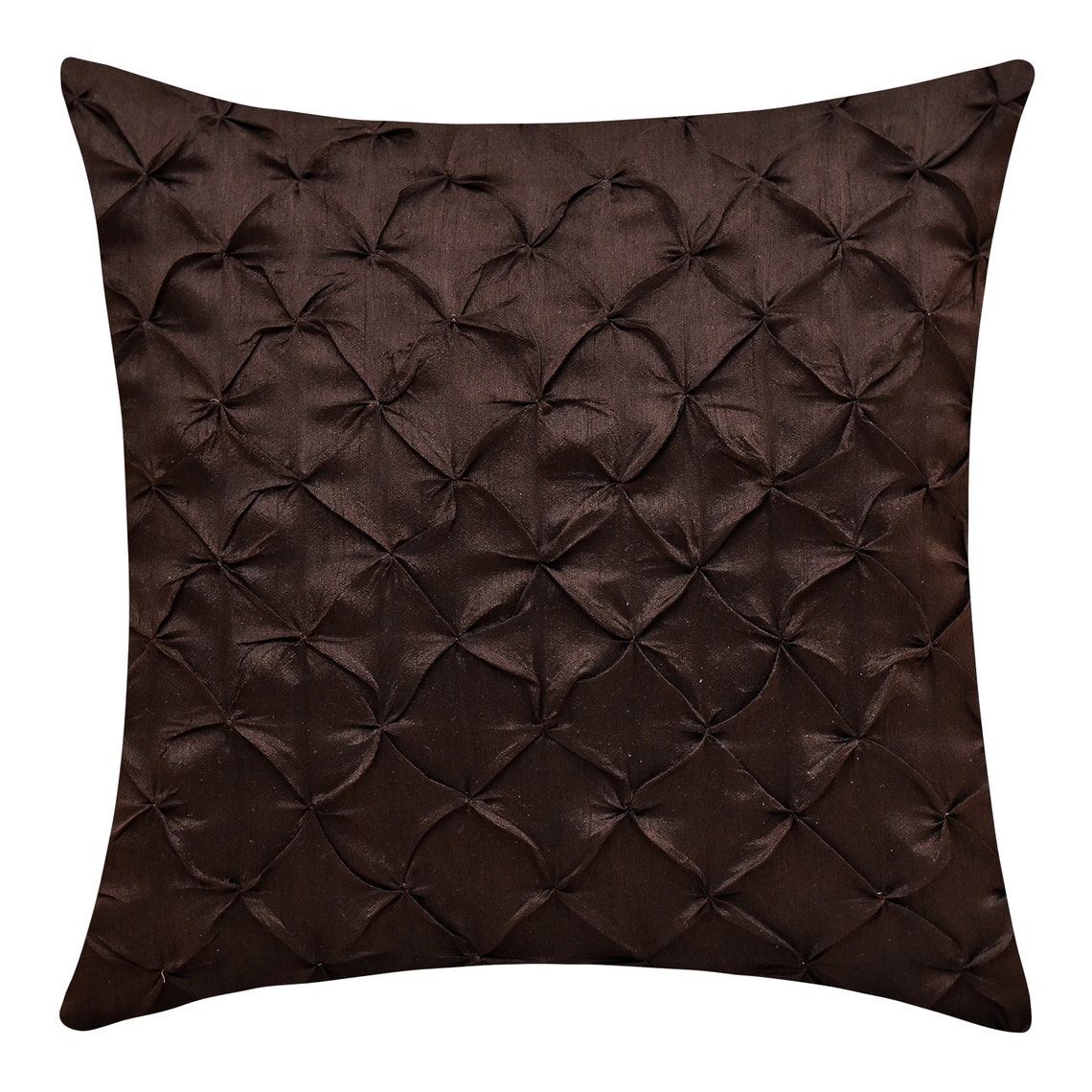 Dark Brown Throw Pillow Cover Pinch Pleat Textured Pillow Etsy