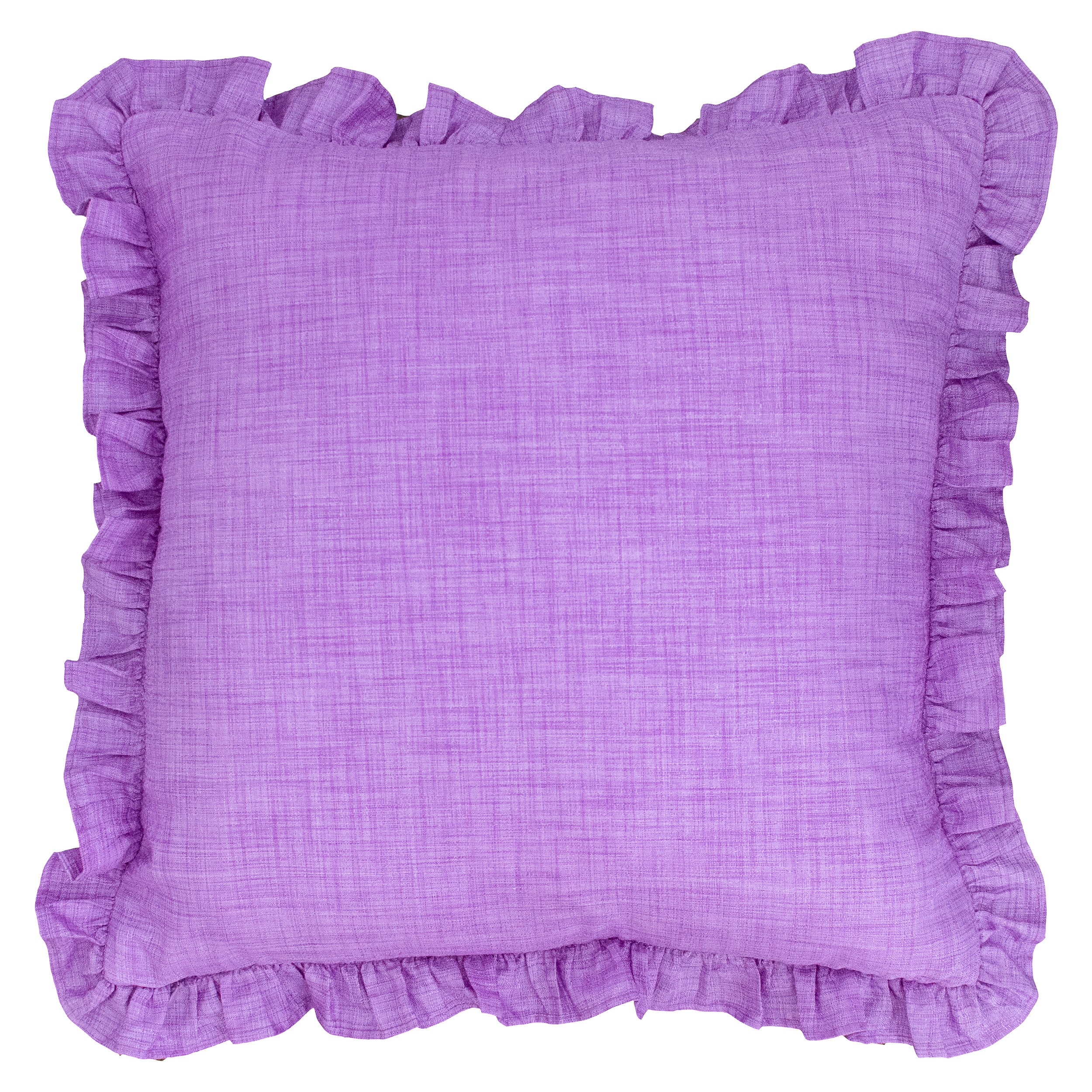 HIG Color Set of 2 Ruffle Throw Pillow Covers with Handmade 3D Petals 20"x 20" 
