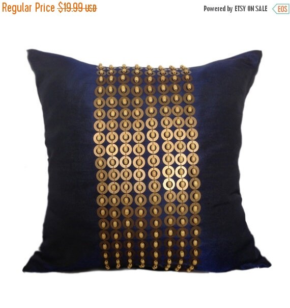 navy gold pillows