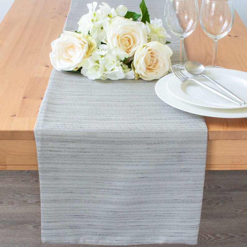 Light Gray Side Table Runners 36 inch Long Dresser Scarf for Etsy