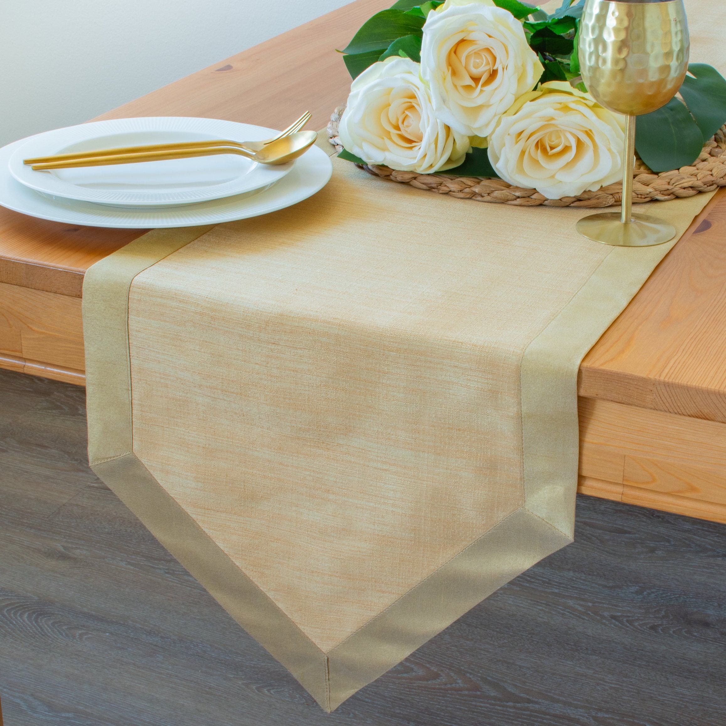 Gold Extra Long Table Runner 144 inches V Ends For Etsy
