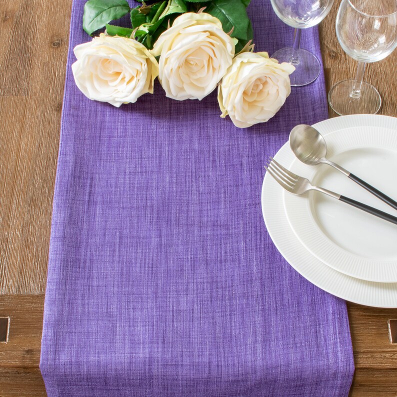 Purple Long Table Runner 108 inches long For Dining Kitchen Etsy