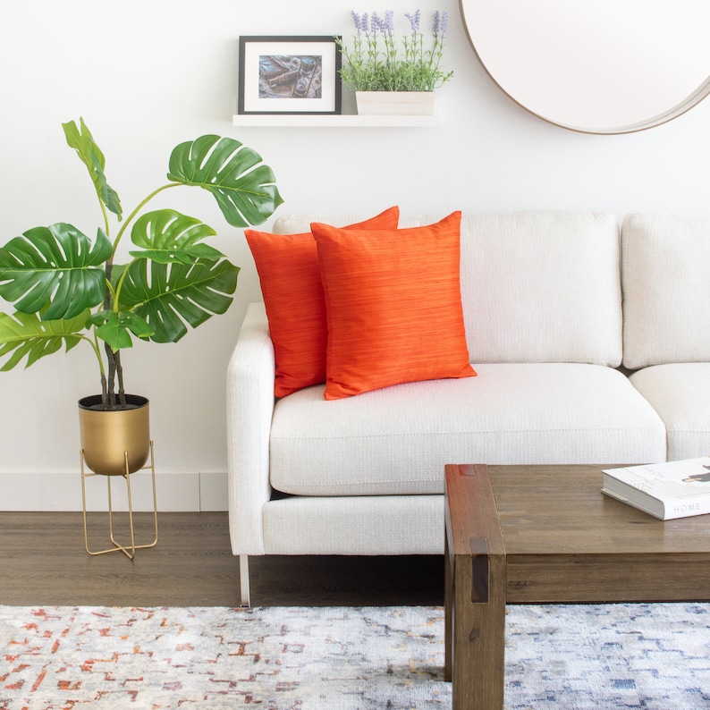 Bright Orange Euro Sham Pillow Cover 26x26 inch Luxurious Etsy