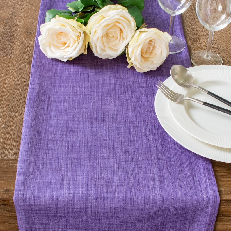 Purple Long Table Runner 108 inches long For Dining Kitchen Etsy
