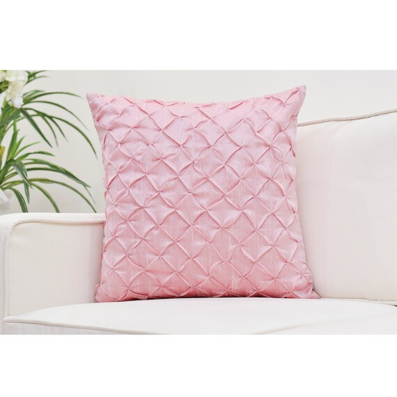 Baby Pink Throw Pillow Cover Pinch Pleat Textured Pillow Etsy