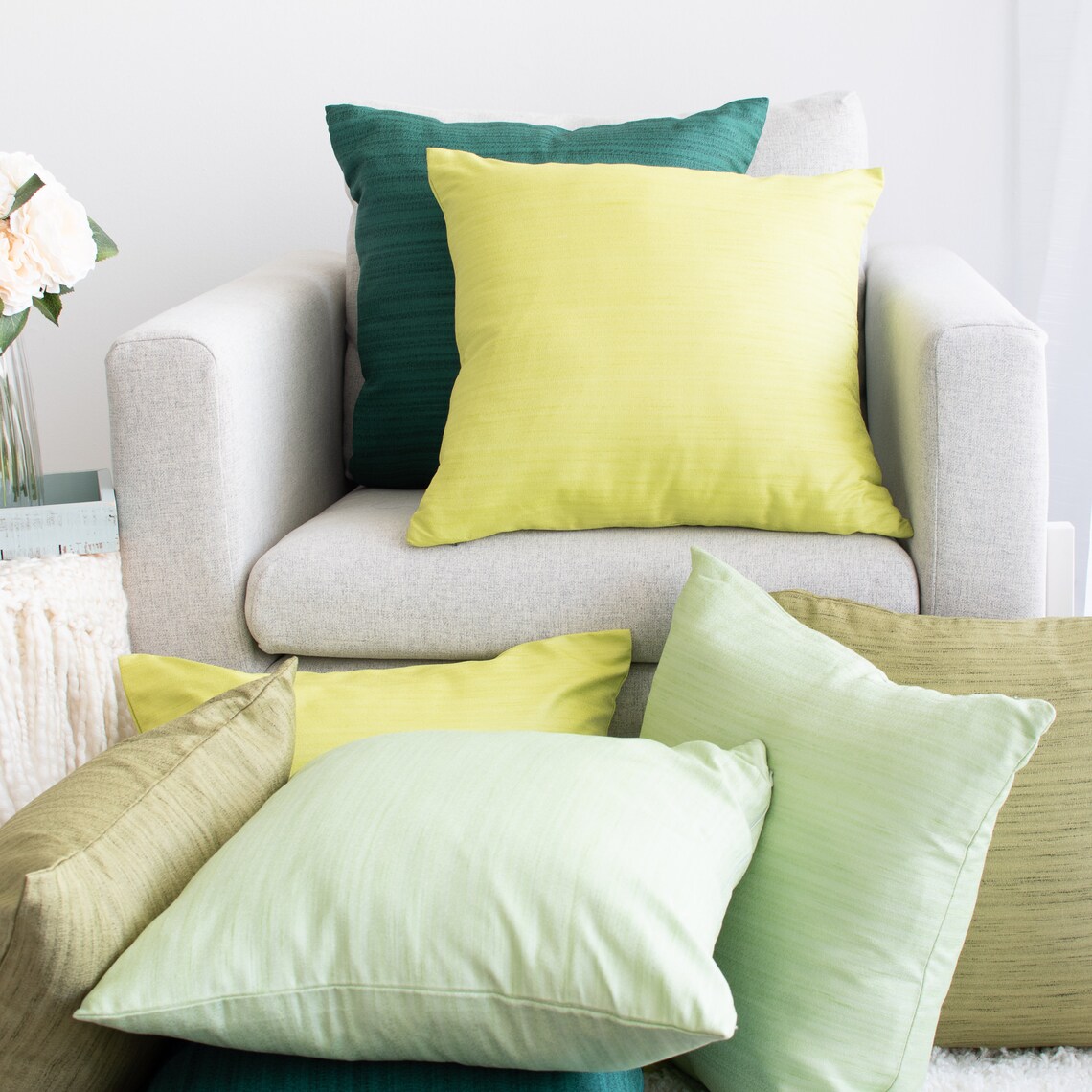 Dark Teal Throw Pillow Cover Minimalist Contemporary Etsy