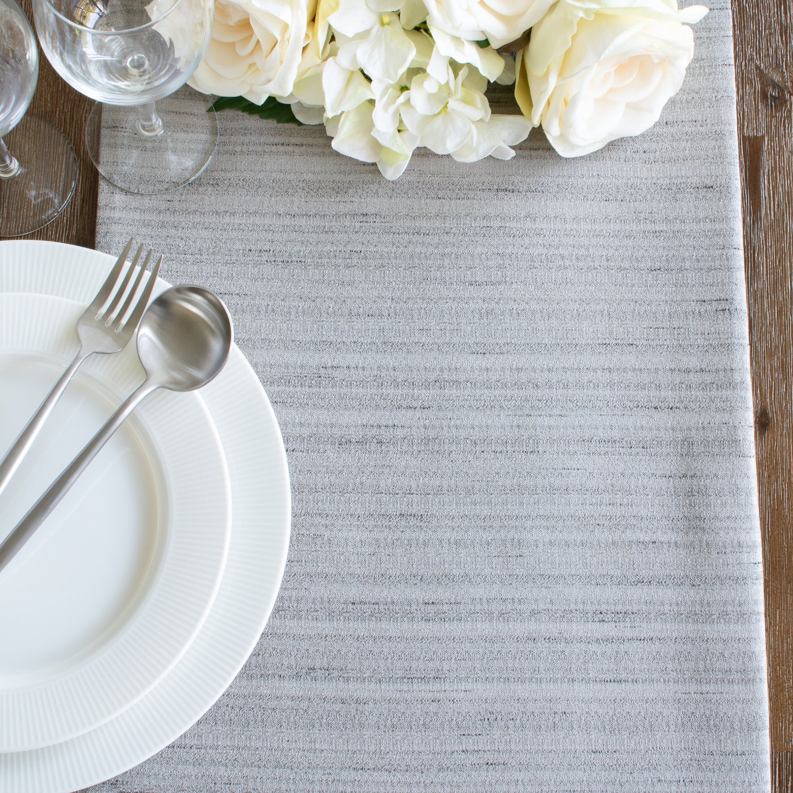 Light Gray Side Table Runners 36 inch Long Dresser Scarf for Etsy