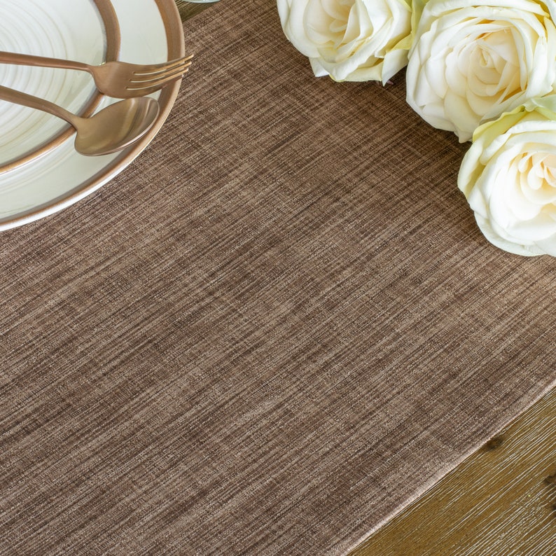 Brown Extra Long Table Runner With Ruffles 120 inches For Etsy