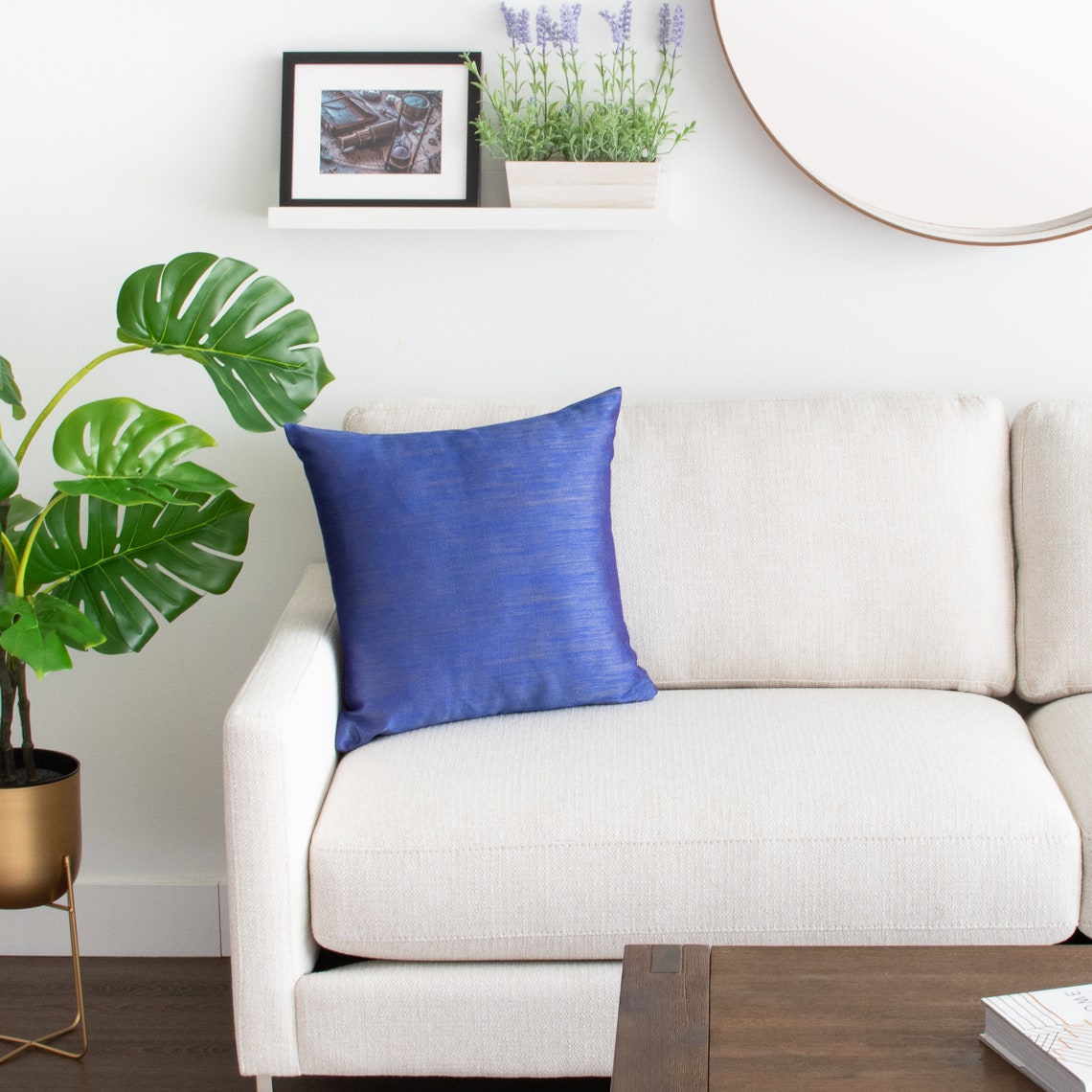 Indigo Blue Decorative Pillow Cover 22x22 Inch for Sofa Etsy